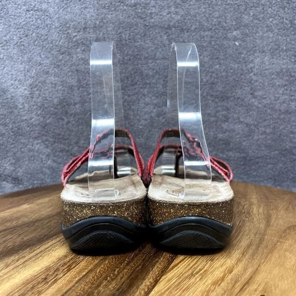 Dansko Jenelle Strappy Thong Sandals Cork Leather Red Womens Size EU 38 US 7.5-8 - Picture 4 of 8